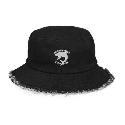 Sharksville Distressed Denim Bucket Hat